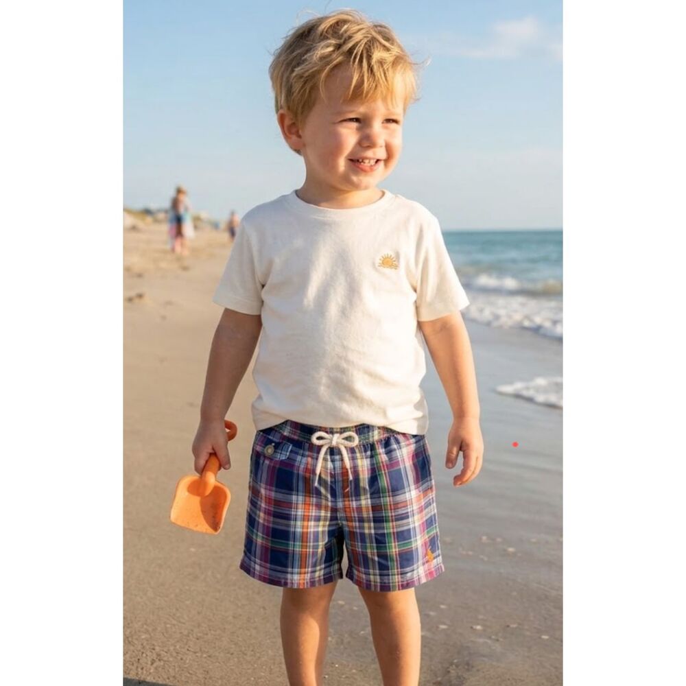 Polo Ralph Lauren Plaid Swim Trunks Toddler Boys Size 18 Months